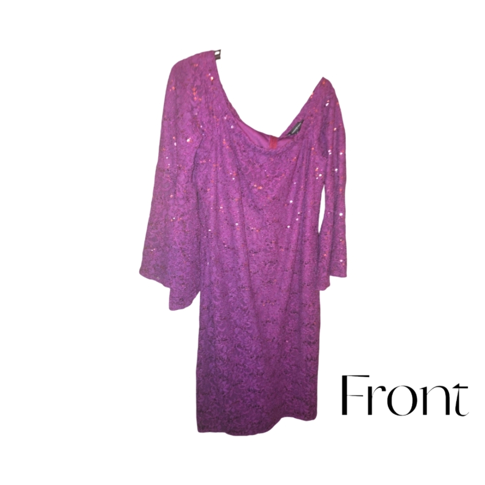 Elegant Purple Lace Dress